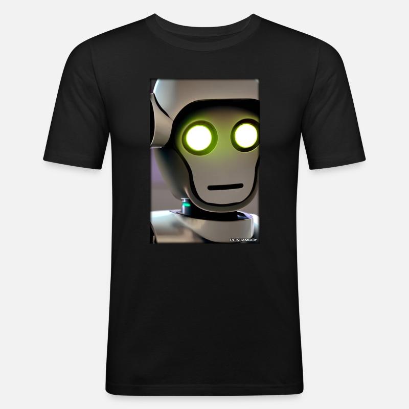 Robot Future Technology Science Android - T-shirt près du corps Homme - noir
