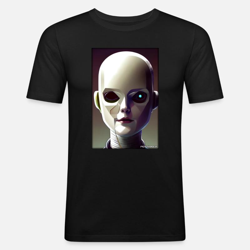 Robot Future Technology Science Android - Men's Slim Fit T-Shirt - black