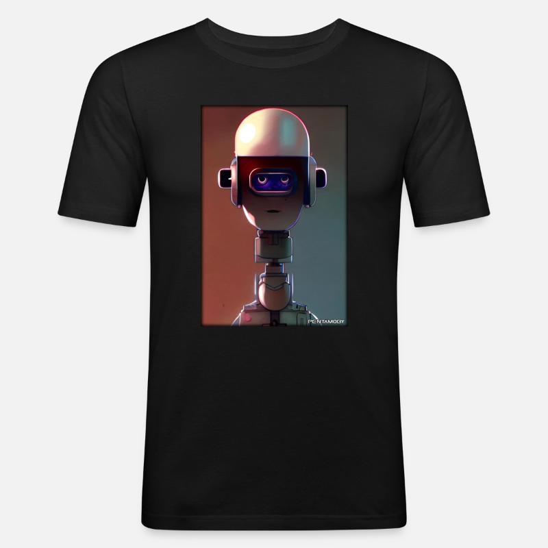 Robot Future Technology Science Android - T-shirt près du corps Homme - noir
