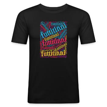 T-shirt Sicilia futtitinni t-shirt word cloud t-shirt - T-shirt près du corps Homme - noir - Devant - Nik (191cm)