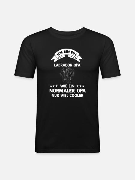 Ich bin ein Labrador Opa - Männer Slim Fit T-Shirt - Schwarz