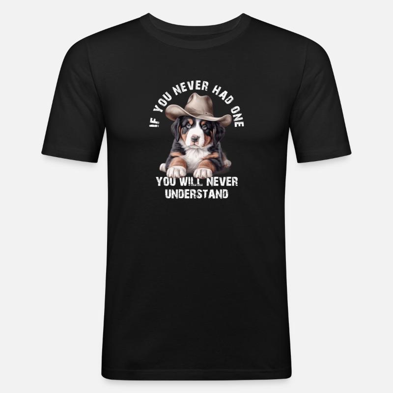 Berner Sennenhund - Männer Slim Fit T-Shirt - Schwarz