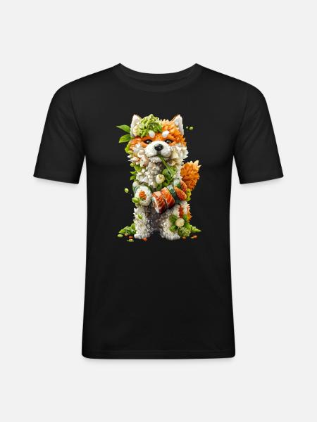 Akita Sushi - T-shirt près du corps Homme - noir