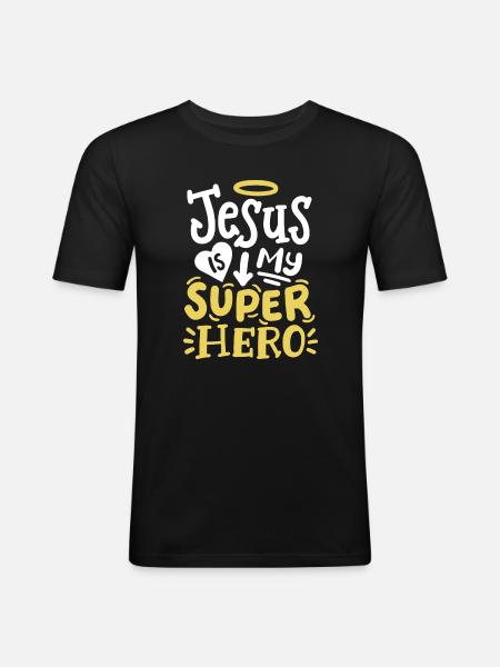 Christlich Glaube Religiös - Männer Slim Fit T-Shirt - Schwarz