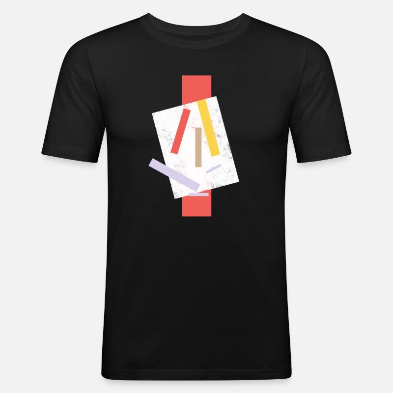 Abstrakte Farbklecks Kunstdesign - Männer Slim Fit T-Shirt - Schwarz