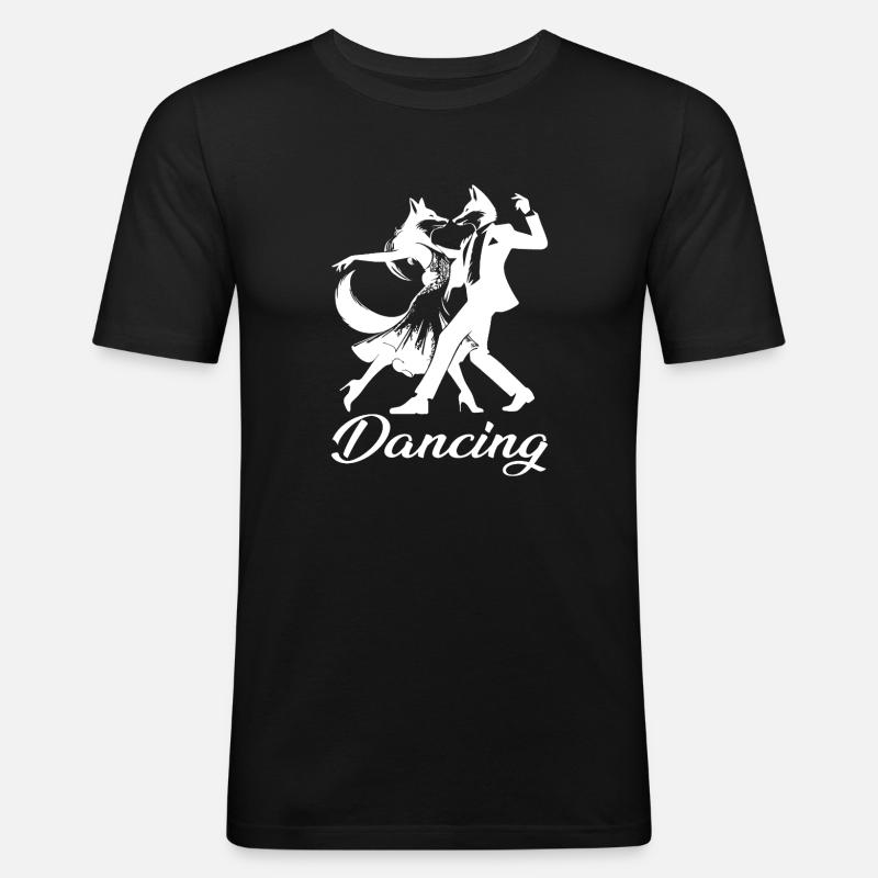 Tango Foxes Design – Dancing - Men's Slim Fit T-Shirt - black