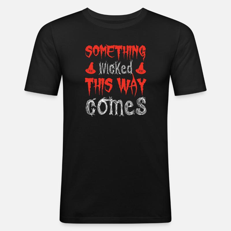Dämonischer Spruch Druck - Männer Slim Fit T-Shirt - Schwarz