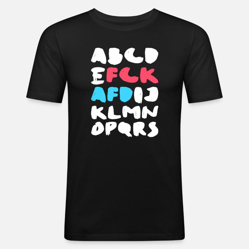 FCK AFD | Politisches Statement Design - Männer Slim Fit T-Shirt - Schwarz