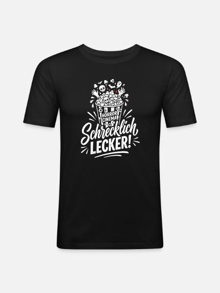 Blutspritzer Horror Splatter Design - Männer Slim Fit T-Shirt - Schwarz