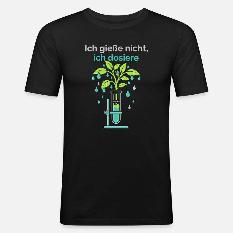 Hydroponik Garten Wasser Technik - Männer Slim Fit T-Shirt - Schwarz