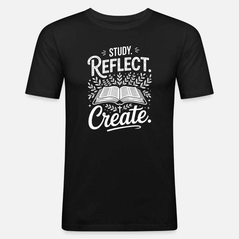 Study Reflect Create OpenBook Motif - Men's Slim Fit T-Shirt - black