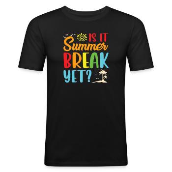 Summer break yet - Männer Slim Fit T-Shirt - Schwarz - Vorne - Nik (191cm)