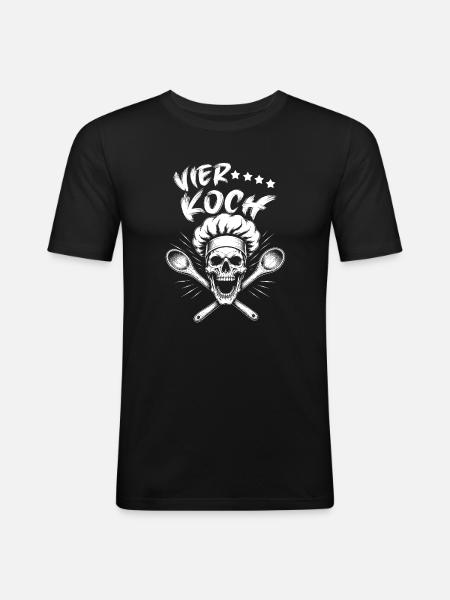 Kochskull - Männer Slim Fit T-Shirt - Schwarz