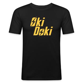 Oki Doki - Men's Slim Fit T-Shirt - black - Front - Nik (191cm)