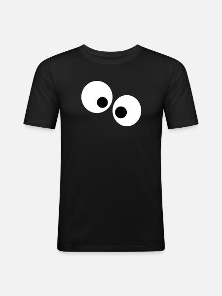 Funny eyes - Men's Slim Fit T-Shirt - black