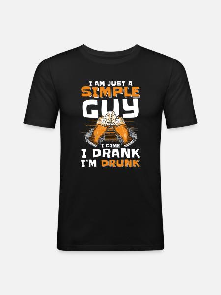 Alcoholics drink drunk liquor - Men's Slim Fit T-Shirt - black
