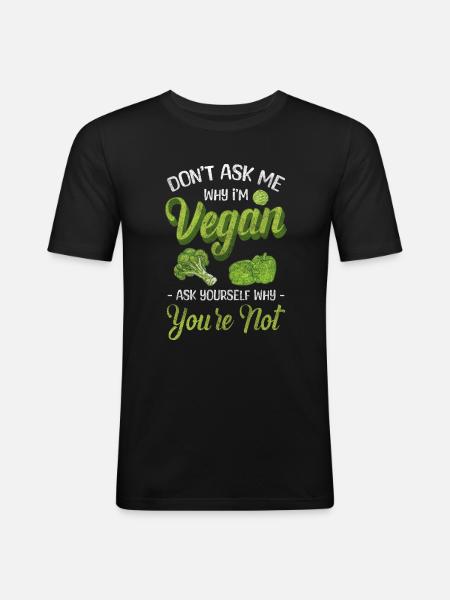 Nutrition Healthy Vegetarian Ethics - Men's Slim Fit T-Shirt - black