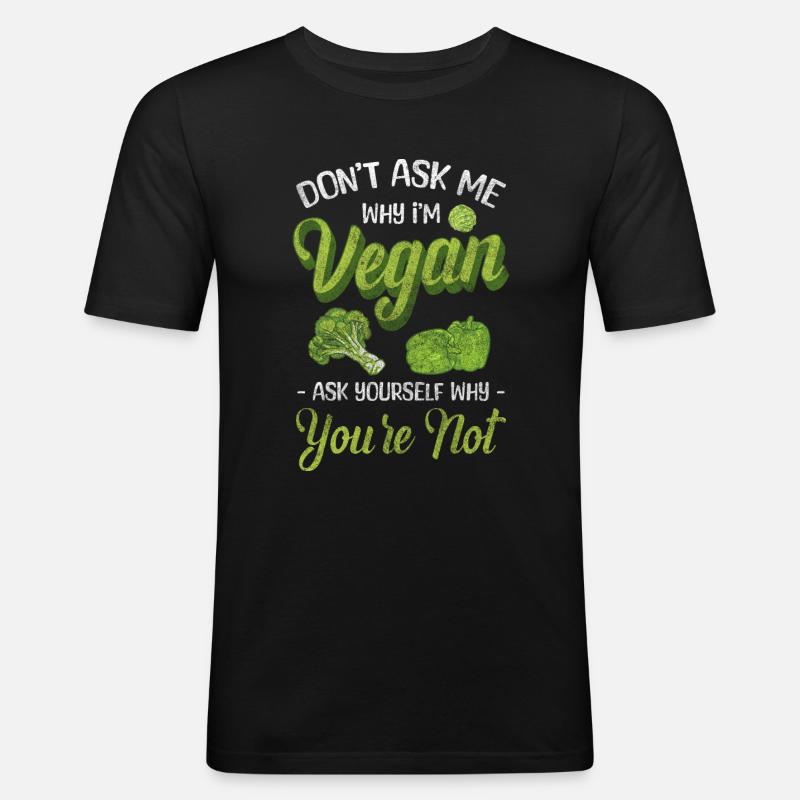Ernährung Gesund Vegetarisch Ethik - Männer Slim Fit T-Shirt - Schwarz