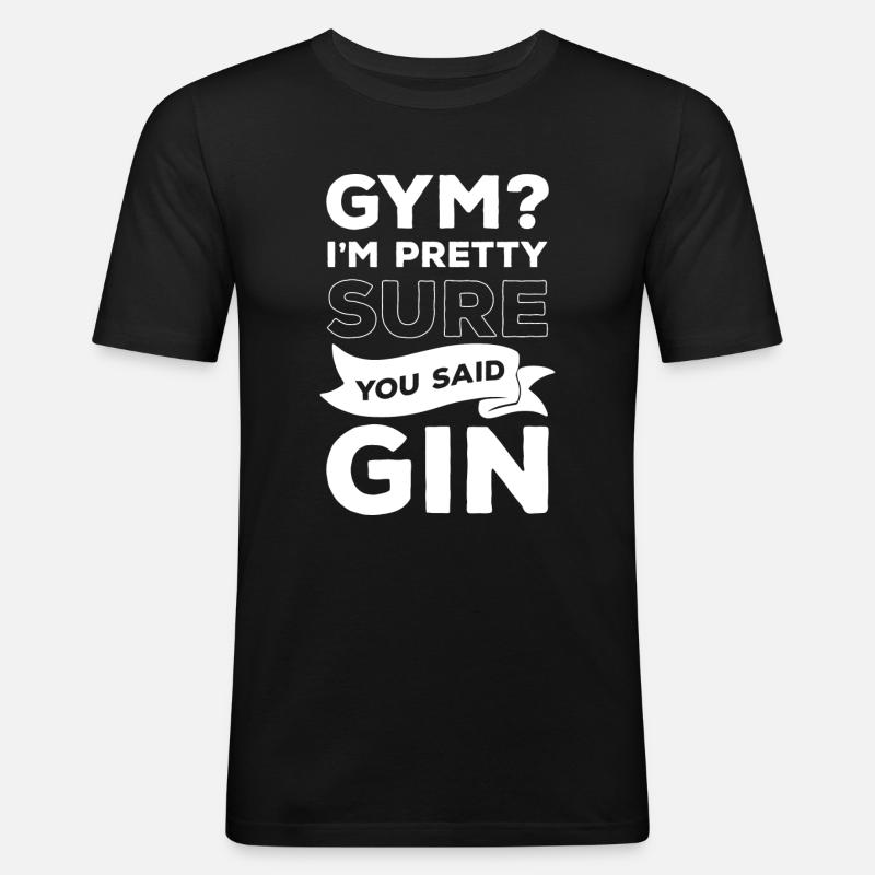 Gin Genuss Trinker Schnaps - Männer Slim Fit T-Shirt - Schwarz