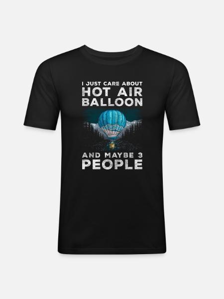 Balloon Ride Fun Trip - Men's Slim Fit T-Shirt - black