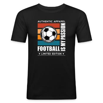 Voetbal - Mannen slim fit T-shirt - zwart - Voor - Nik (191cm)