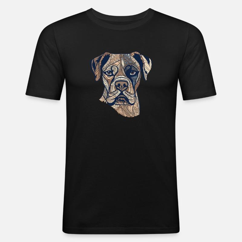 Deutscher Boxer Retrodesign - Männer Slim Fit T-Shirt - Schwarz