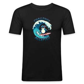 Challenge Accepted - Men's Slim Fit T-Shirt - black - Front - Nik (191cm)