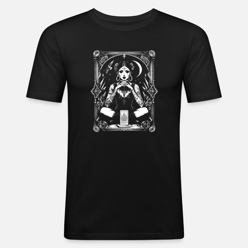 Victorian Tarot Chart - Men's Slim Fit T-Shirt - black