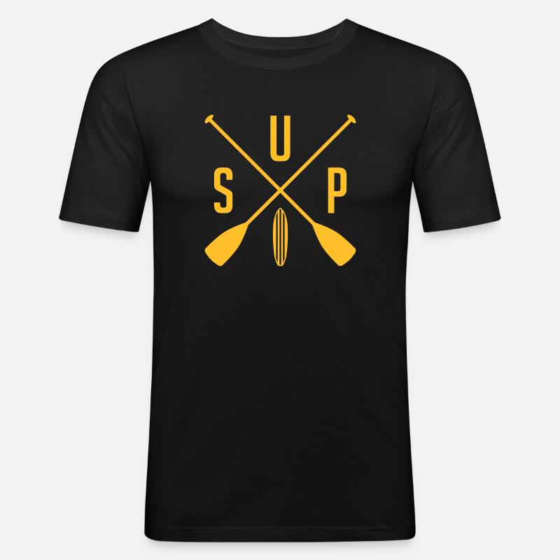 SUP - Männer Slim Fit T-Shirt - Schwarz