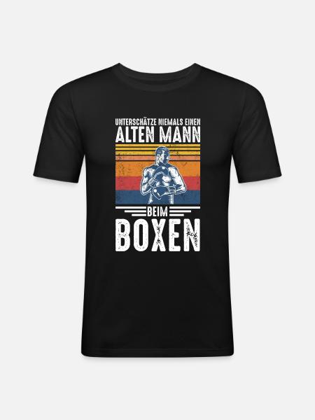 Boxen Boxer Geschenkidee - Männer Slim Fit T-Shirt - Schwarz