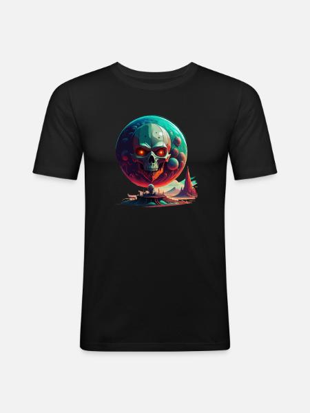 Skull World - Men's Slim Fit T-Shirt - black