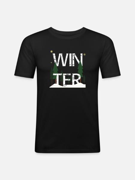 Winter - Men's Slim Fit T-Shirt - black