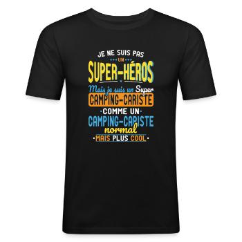Not a Superhero but a Super Motorhome Owner - Men's Slim Fit T-Shirt - black - Front - Nik (191cm)