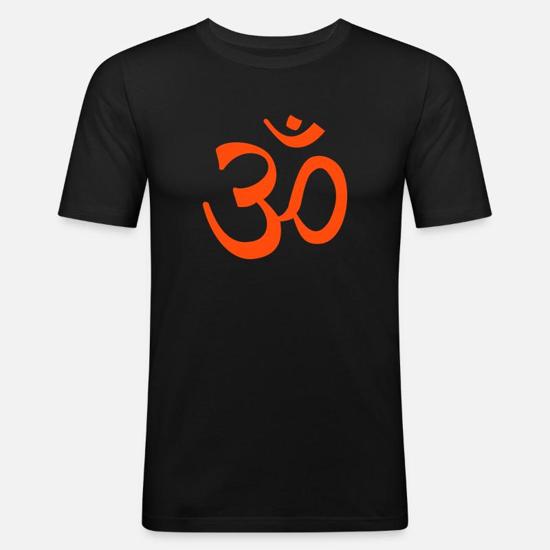 Om - Männer Slim Fit T-Shirt - Schwarz