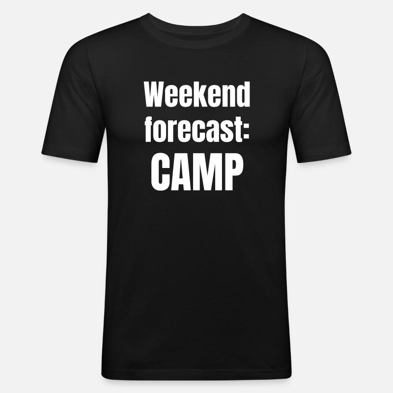 Weekend forecast: Camp - Männer Slim Fit T-Shirt - Schwarz