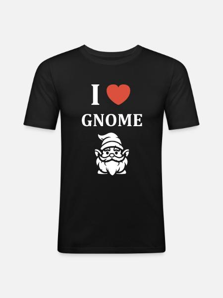 I love gnome - Men's Slim Fit T-Shirt - black