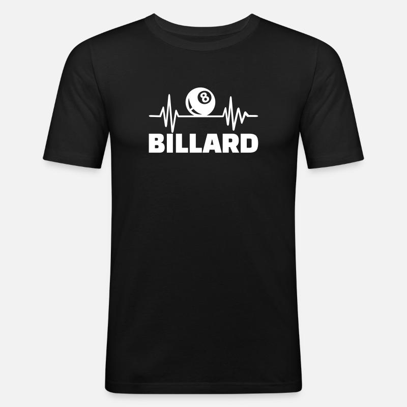 Billard - Männer Slim Fit T-Shirt - Schwarz