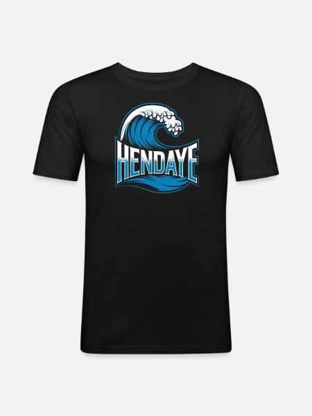 Hendaye - T-shirt près du corps Homme - noir