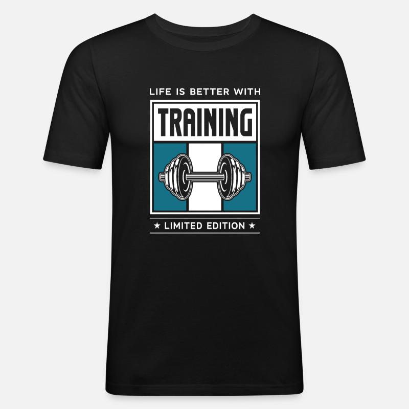 Training - Männer Slim Fit T-Shirt - Schwarz