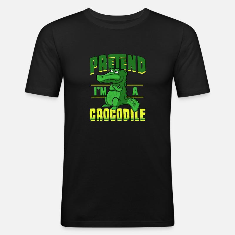 cooles Krokodil mit Spruch - Männer Slim Fit T-Shirt - Schwarz