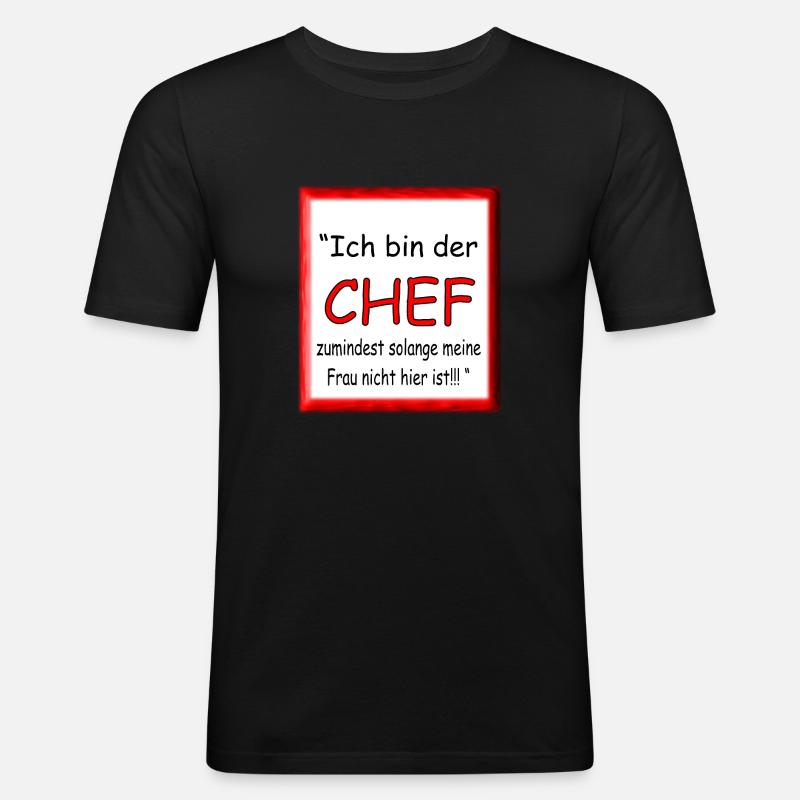 Ich bin der Chef - Männer Slim Fit T-Shirt - Schwarz