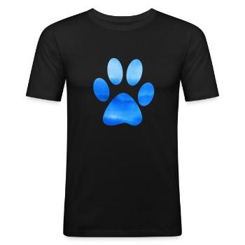 Blue paw - Men's Slim Fit T-Shirt - black - Front - Nik (191cm)