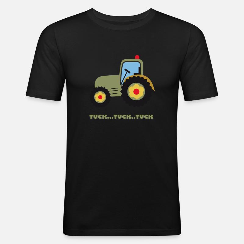 Traktor Geschenk für Traktorfans Kinder - Männer Slim Fit T-Shirt - Schwarz