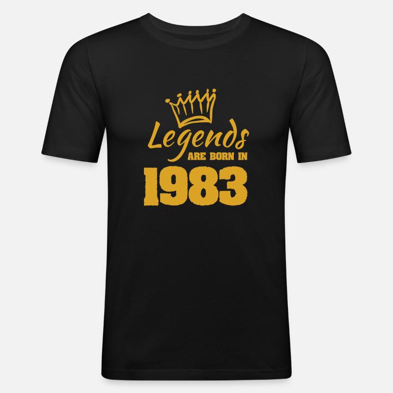 1983 - Männer Slim Fit T-Shirt - Schwarz