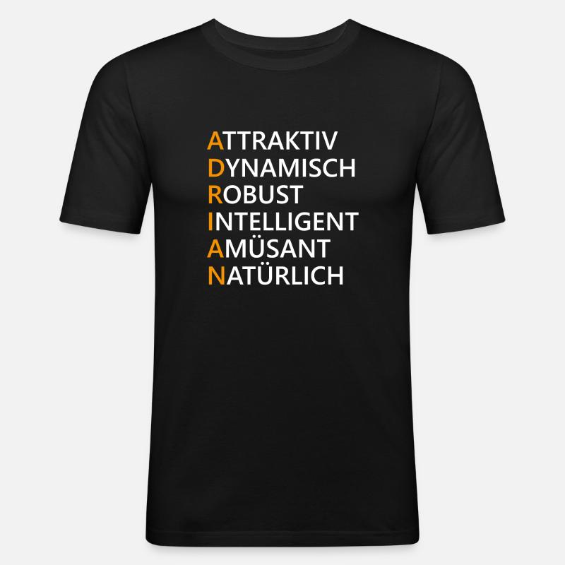 Name Adrian Geschenk - Männer Slim Fit T-Shirt - Schwarz