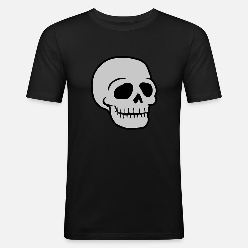 Friendly Comic Skull Skull - Men's Slim Fit T-Shirt - black