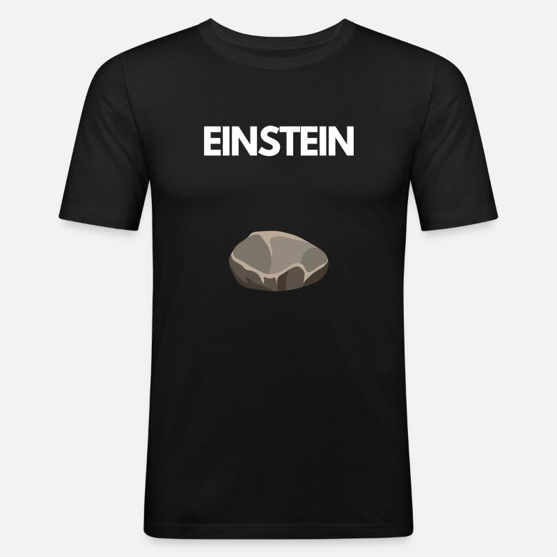 Ein Stein - Männer Slim Fit T-Shirt - Schwarz