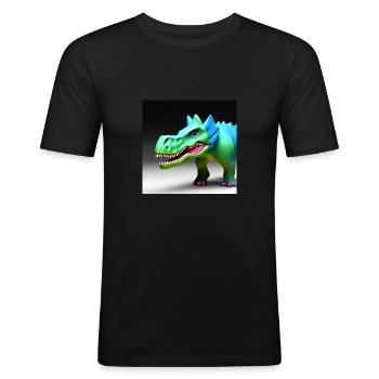 Dinosaure - T-shirt près du corps Homme - noir - Devant - Nik (191cm)