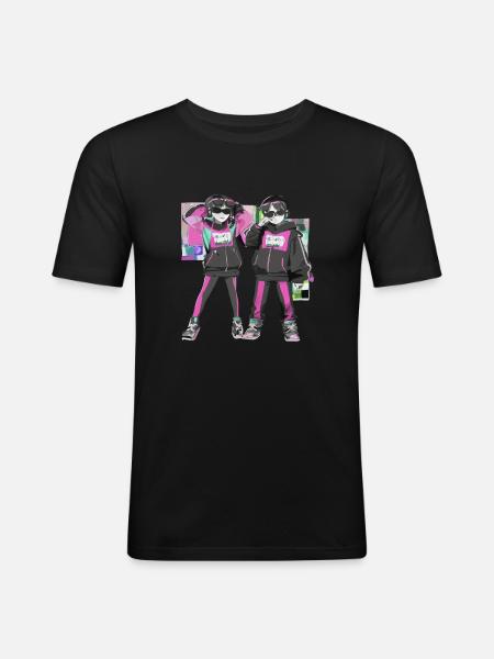 Junge Madchen - Männer Slim Fit T-Shirt - Schwarz