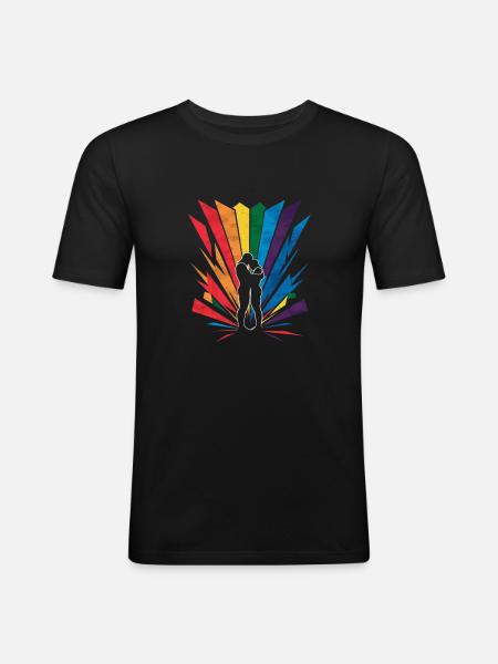LGBT, Regenbogen-Pride-Monat - Männer Slim Fit T-Shirt - Schwarz